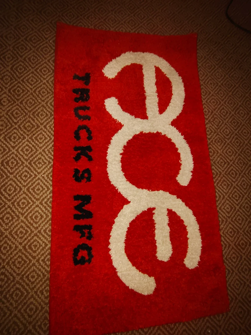 Red & White ACE trucks Slate Boardig Logo Accent Rug